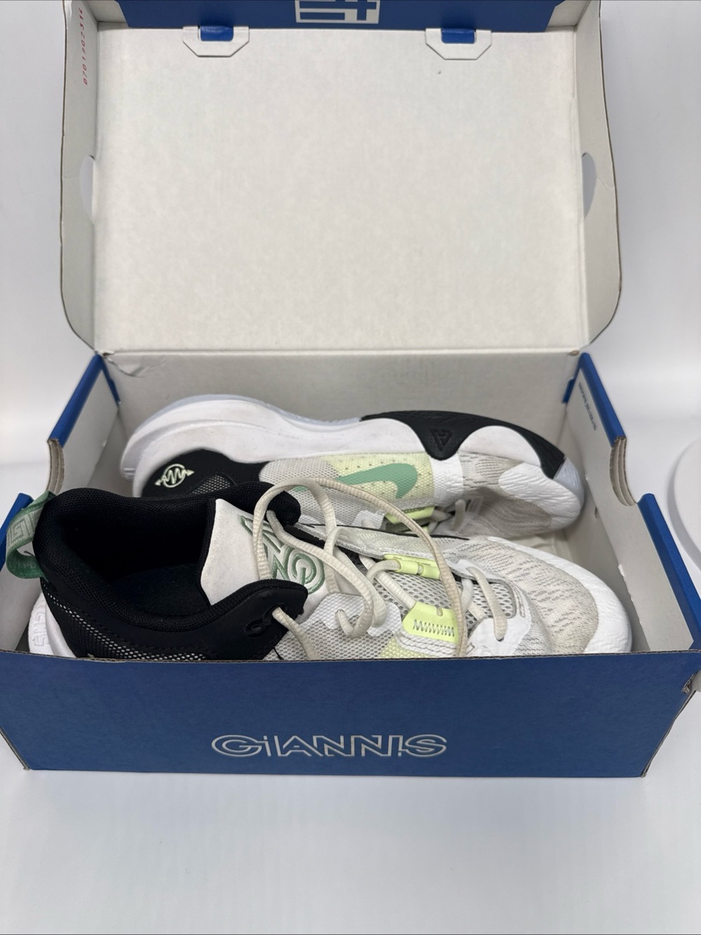 Giannis Kids' Basketball Sneakers in White & Mint